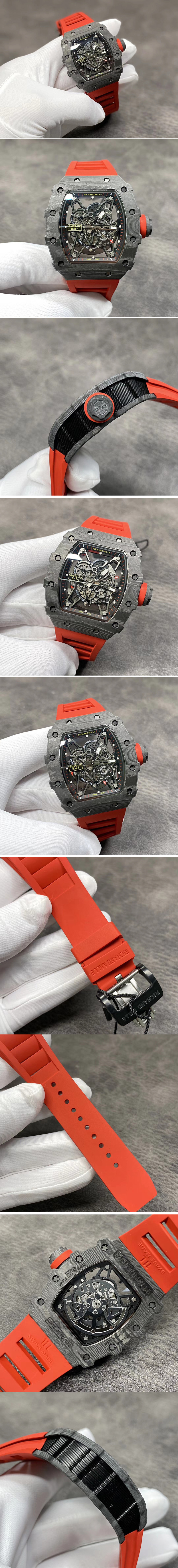 Replica Richard Mille RM035-02 KVF Best Edition Skeleton Dial Red on Red Rubber Strap MIYOTA8215 V3
