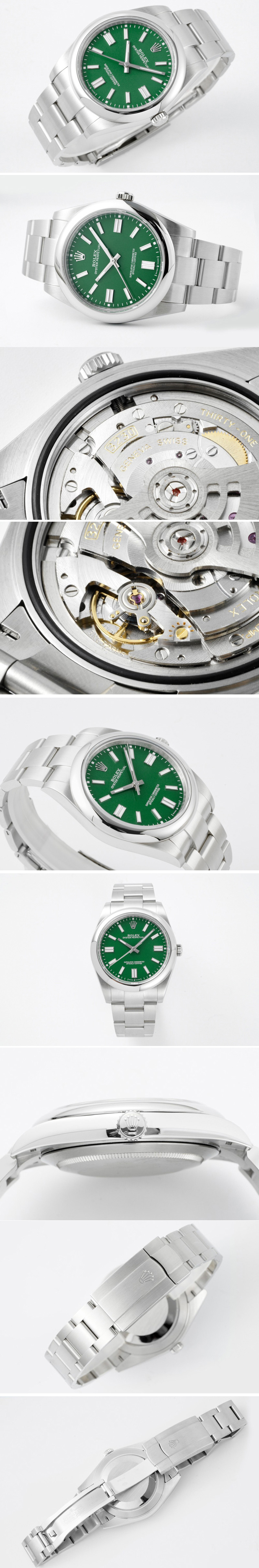 Replica Rolex Oyster Perpetual 41mm 124300 GMF 1:1 Best Edition 904L Steel Green Dial on SS Bracelet SA3230