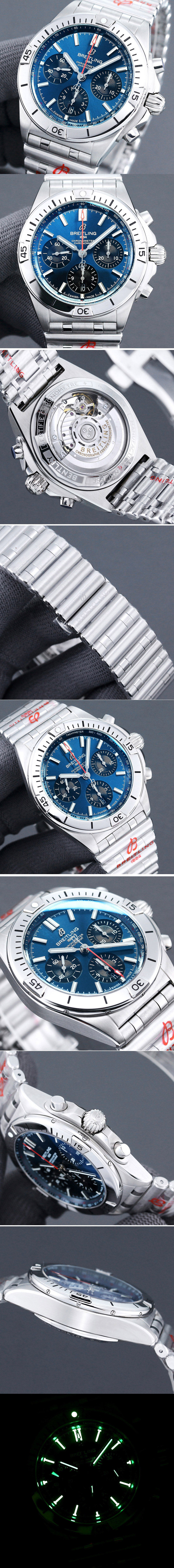 Replica Breitling Chronomat B01 42mm SS TF 1:1 Best Edition Blue Dial on SS Bracelet A7750
