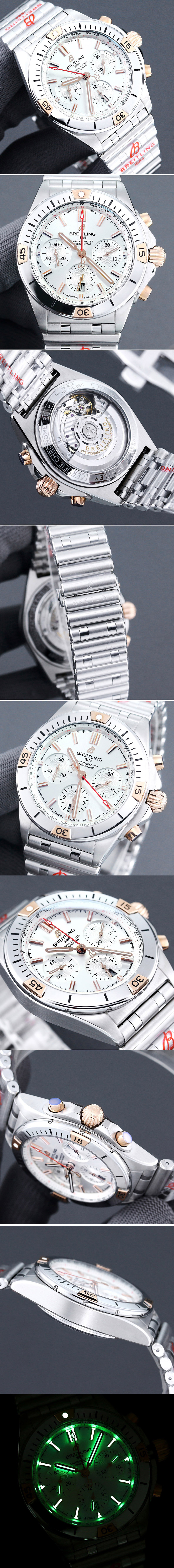 Replica Breitling Chronomat B01 42mm SS TF 1:1 Best Edition Silver Dial on SS Bracelet A7750