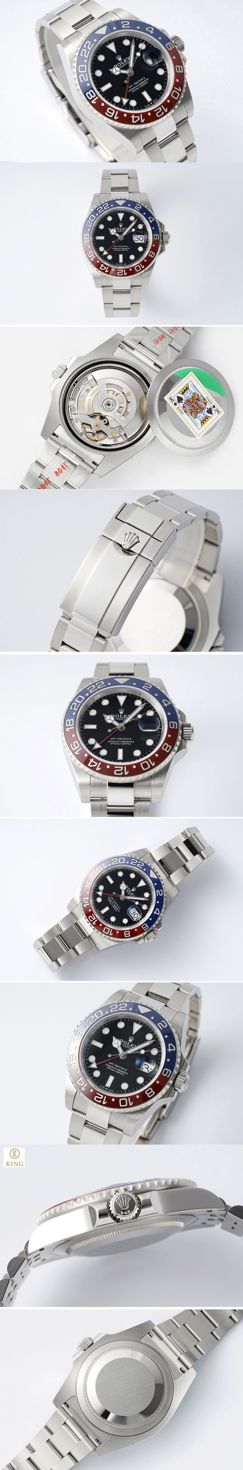 Replica Rolex GMT Master II 126710 BLRO 904L SS KING Factory 1:1 Best Edition on Oyster Bracelet K3285 CHS