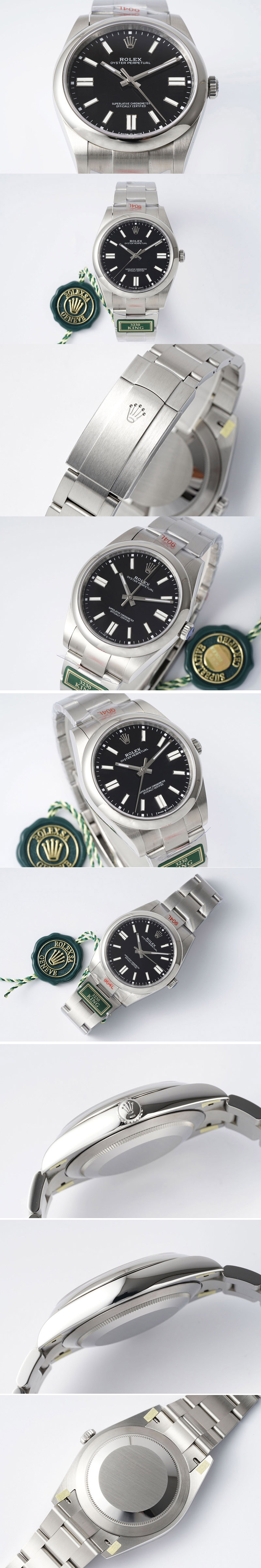 Replica Rolex Oyster Perpetual 41mm 124300 KING 1:1 Best Edition 904L Steel Black Dial on SS Bracelet K3230