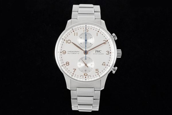 Replica IWC Portuguese Chrono IW3716 RSF 1:1 Best Edition White Dial YG Markers on SS Bracelet A7750