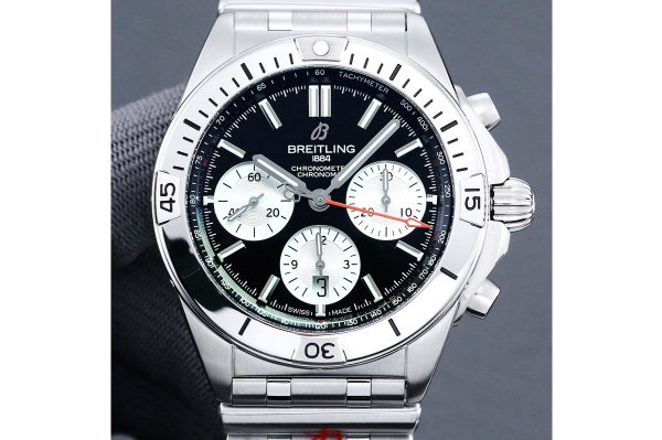 Replica Breitling Chronomat B01 42mm SS TF 1:1 Best Edition Black Dial on SS Bracelet A7750
