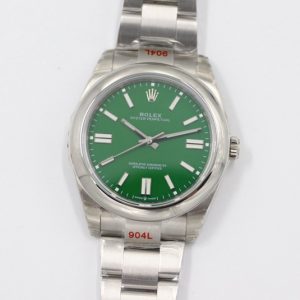 Replica Rolex Oyster Perpetual 41mm 124300 EWF Best Edition Green Dial on SS Bracelet A3230