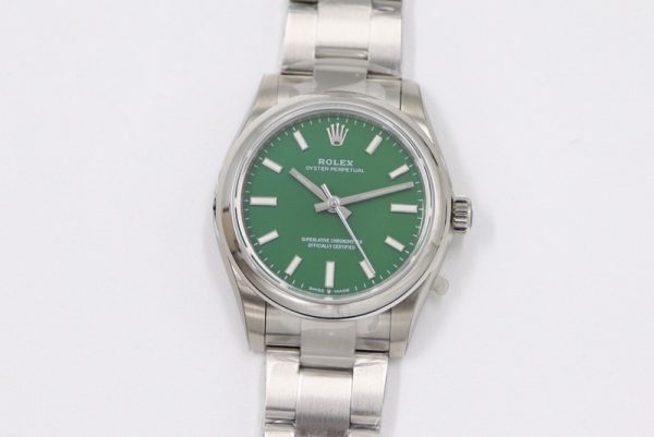 Replica Rolex Oyster Perpetual 31mm 277200 EWF Best Edition Green Dial on SS Bracelet 6T15
