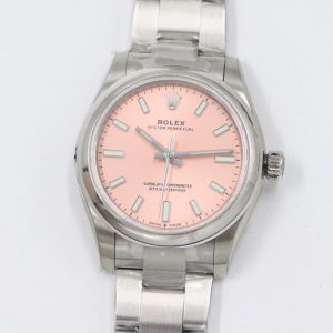 Replica Rolex Oyster Perpetual 31mm 277200 EWF Best Edition Deep Pink Dial on SS Bracelet 6T15
