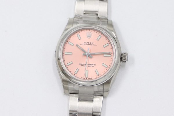 Replica Rolex Oyster Perpetual 31mm 277200 EWF Best Edition Deep Pink Dial on SS Bracelet 6T15