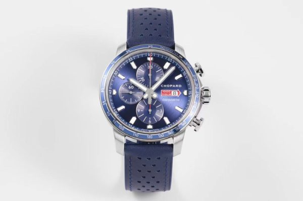 Replica Chopard Mille Miglia 168571 SS V7F 1:1 Best Edition Blue Dial on Blue Rubber Strap A7750