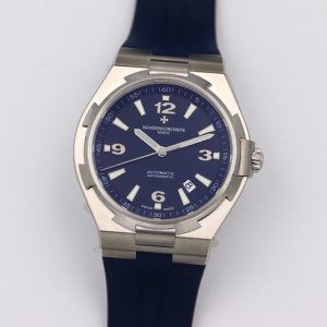 Replica Vacheron Constantin Overseas SS MKS 1:1 Best Edition Blue dial on Blue Rubber Strap MIYOTA 9015