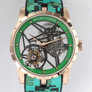 Replica Roger Dubuis Excalibur Rddbex0392 RG BBR Best Edition Skeleton Dial on Green Rubber Strap A2136 Tourbillon