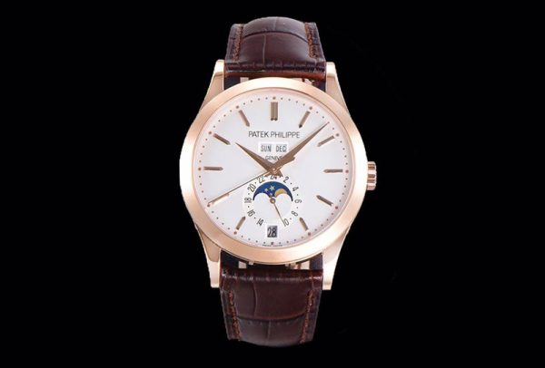 Replica Patek Philippe Annual Calendar Complications 5396 RG GRF Best Edition White dial on Brown leather strap A324