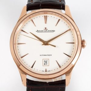 Replica Jaeger-LeCoultre Master 1288420 RG ZF 1:1 Best Edition Ivory White Dial on Brown Leather Strap A899/1