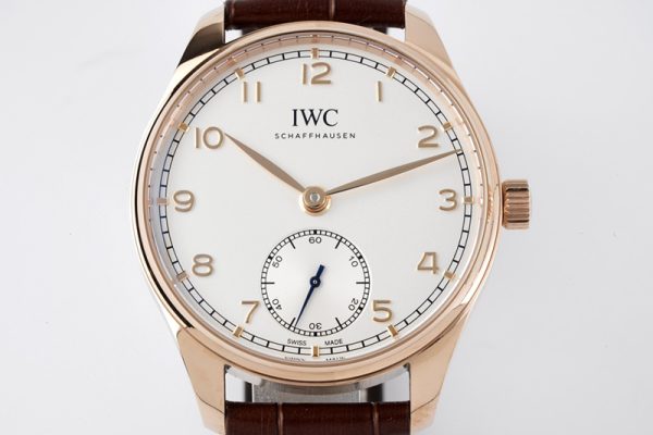 Replica IWC Portuguese IW358305 ZF 1:1 Best Edition RG White Dial on Brown Leather Strap A82200