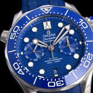 Replica Omega Seamaster 300M Chrono SS OMF 1:1 Best Edition Blue Dial on SS Bracelet A9900