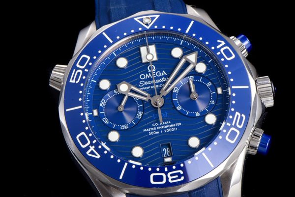 Replica Omega Seamaster 300M Chrono SS OMF 1:1 Best Edition Blue Dial on SS Bracelet A9900