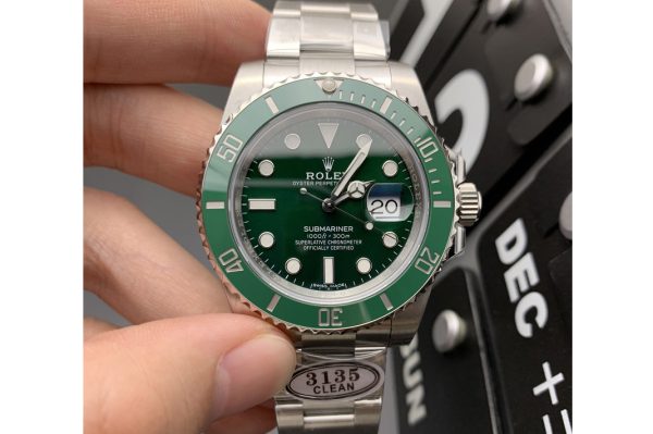 Replica Rolex Submariner 116610 LN Green 904L Steel Clean 1:1 Best Edition on SS Bracelet SA3135