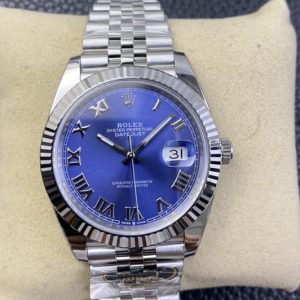 Replica Rolex Datejust 41 SS 904L Steel Clean 1:1 Best Edition Blue Roman Dial on Jubilee Bracelet VR3235