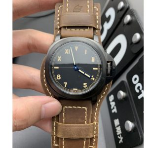 Replica Panerai PAM 779 Luminor California PVD HWF 1:1 Best Edition on Brown Leather Strap A6497