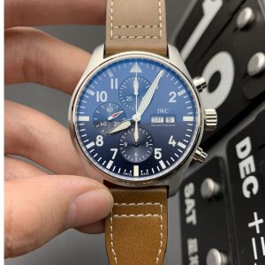 Replica IWC Pilot Chrono 377721 "Le Petit Prince" SS ZF 1:1 Best Edition on Brown Leather Strap A7750