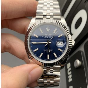 Replica Rolex DateJust 41 126334 Clean 1:1 Best Edition 904L Steel Blue Stick Dial on Jubilee Bracelet VR3235