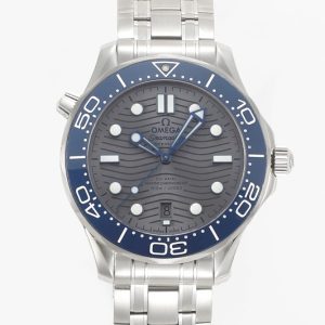 Replica Omega 2018 Seamaster Diver 300M VSF 1:1 Best Edition Blue Ceramic Gray Dial on SS Bracelet A8800 V2 (Black Balance Wheel)