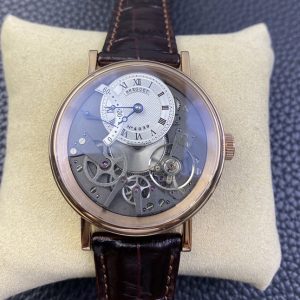 Replica Breguet Tradition 7097BB RG ZF 1:1 Best Edition White/Gray Dial on Brown Leather Strap A505