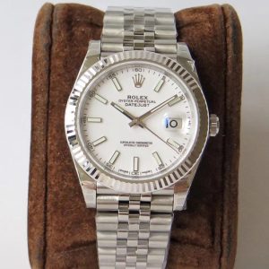 Replica Rolex DateJust 41 126334 SS REF 1:1 Best Edition White Dial Stick Markers on Jubilee Bracelet A3235 Clone