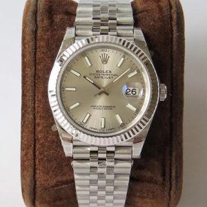 Replica Rolex DateJust 41 126334 SS REF 1:1 Best Edition Silver Dial Stick Markers on Jubilee Bracelet A3235 Clone