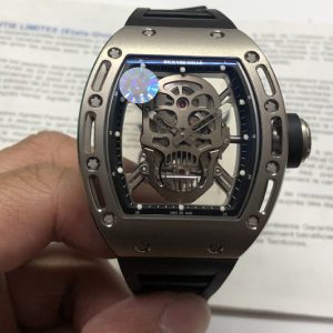 Replica Richard Mille RM052 Skull Titanium ZF 1:1 Best Edition Skeleton Dial on Black Rubber Strap NH05A