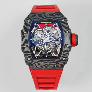 Replica Richard Mille RM035-02 Real NTPT ZF 1:1 Best Edition Skeleton Dial on Red Rubber Strap NH05A